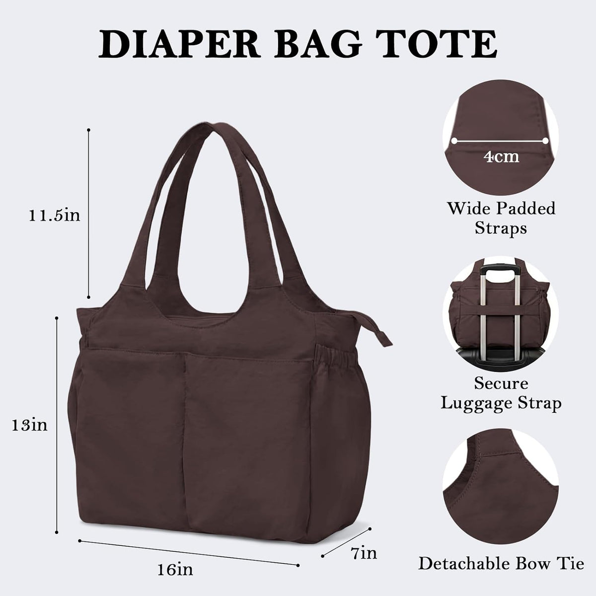 Diaper Bag Tote Hospital Bag Purse for Women, Large lightweight Baby Bag for Travel fits 40oz Tumbler for Travel,Nurse,Office with 13 pockets,changing pad,Pink
