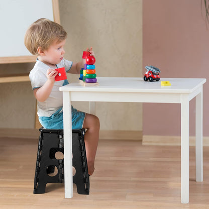 13 Inch Folding Step Stool, Holds 300 lb for Adults and Kids, Black