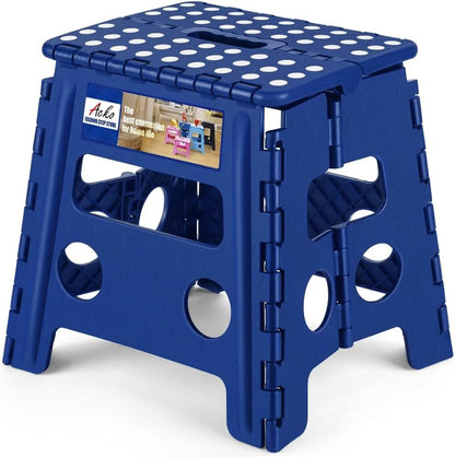 13 Inch Folding Step Stool, Holds 300 lb for Adults and Kids, Black