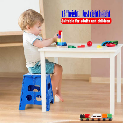 13 Inch Folding Step Stool, Holds 300 lb for Adults and Kids, Black
