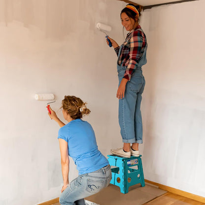 13 Inch Folding Step Stool, Holds 300 lb for Adults and Kids, Black