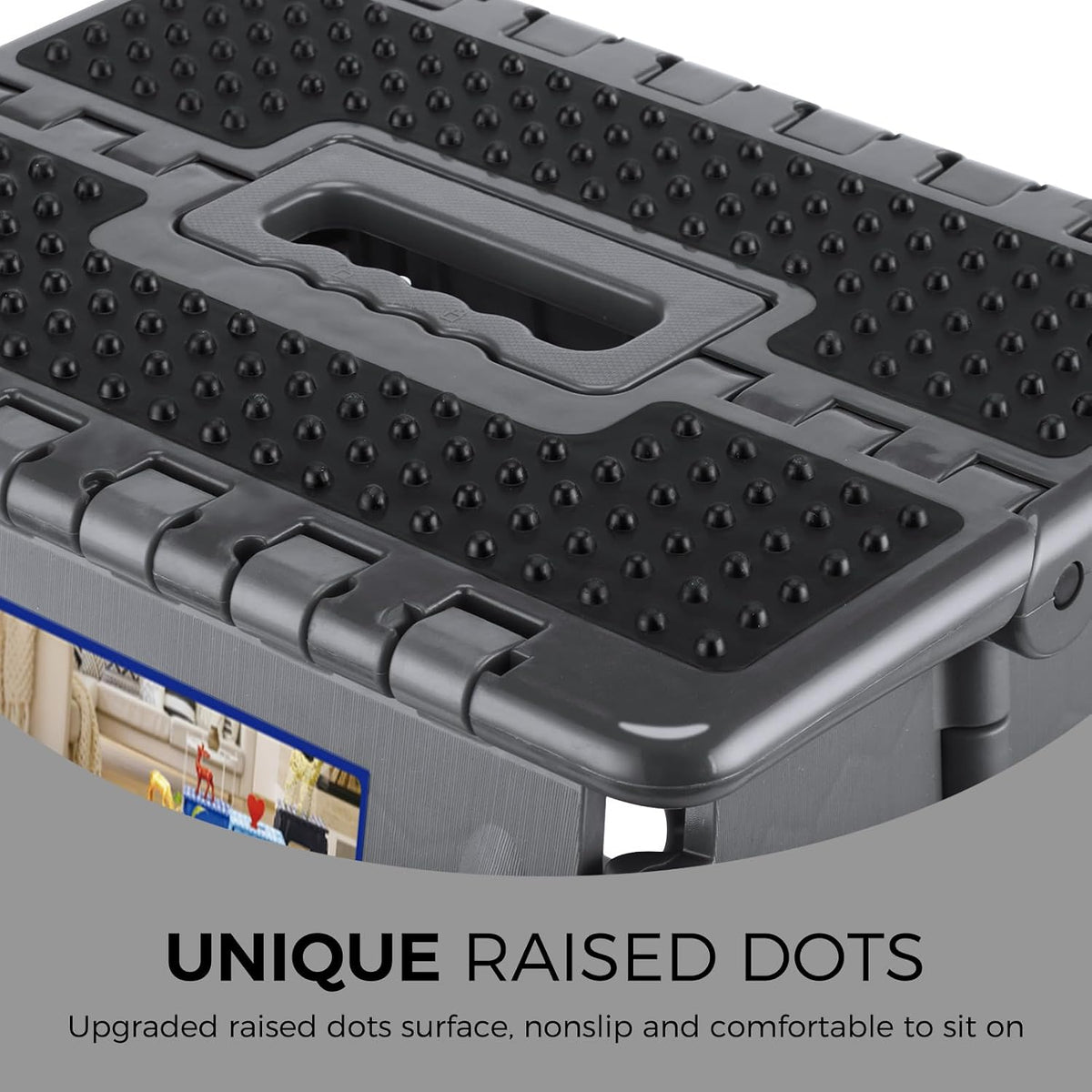 13 Inch Folding Step Stool, Holds 300 lb for Adults and Kids, Black