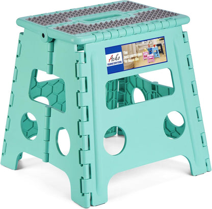 13 Inch Folding Step Stool, Holds 300 lb for Adults and Kids, Black