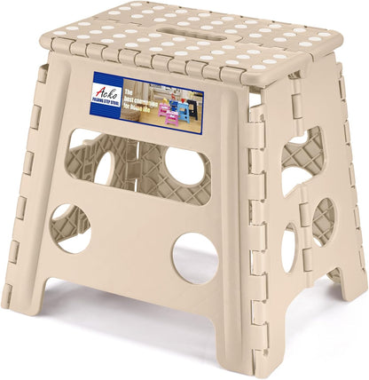 13 Inch Folding Step Stool, Holds 300 lb for Adults and Kids, Black