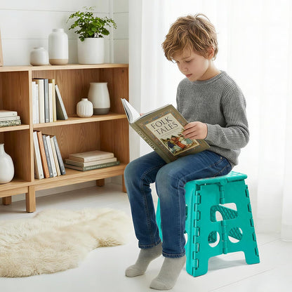 13 Inch Folding Step Stool, Holds 300 lb for Adults and Kids, Black