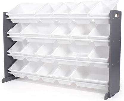 Kids Toy Organizer with 20 Bins, 4 Tier Storage for Playroom