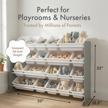 Kids Toy Organizer with 20 Bins, 4 Tier Storage for Playroom