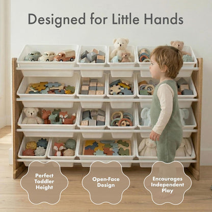 Kids Toy Organizer with 20 Bins, 4 Tier Storage for Playroom