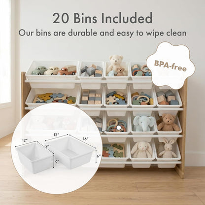 Kids Toy Organizer with 20 Bins, 4 Tier Storage for Playroom