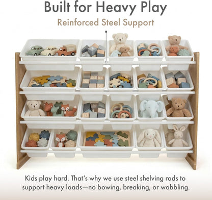 Kids Toy Organizer with 20 Bins, 4 Tier Storage for Playroom