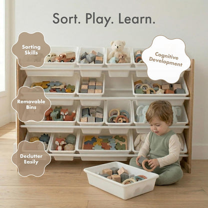 Kids Toy Organizer with 20 Bins, 4 Tier Storage for Playroom