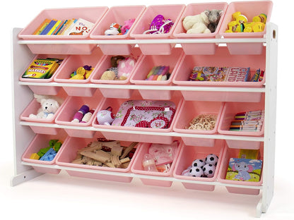 Kids Toy Organizer with 20 Bins, 4 Tier Storage for Playroom