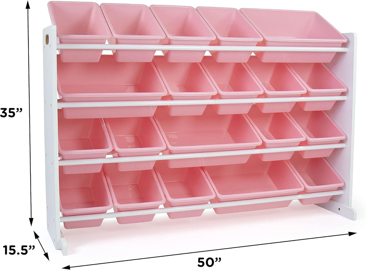 Kids Toy Organizer with 20 Bins, 4 Tier Storage for Playroom