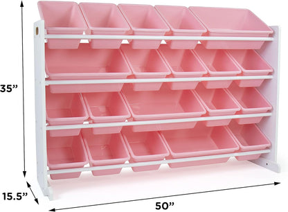Kids Toy Organizer with 20 Bins, 4 Tier Storage for Playroom