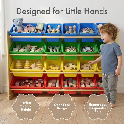 Kids Toy Organizer with 20 Bins, 4 Tier Storage for Playroom