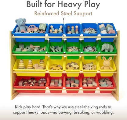 Kids Toy Organizer with 20 Bins, 4 Tier Storage for Playroom