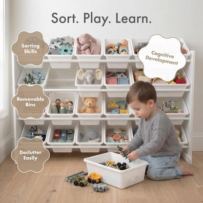 Kids Toy Organizer with 20 Bins, 4 Tier Storage for Playroom