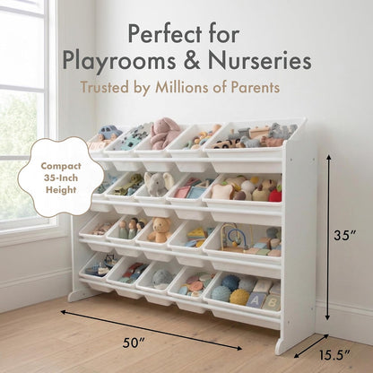 Kids Toy Organizer with 20 Bins, 4 Tier Storage for Playroom