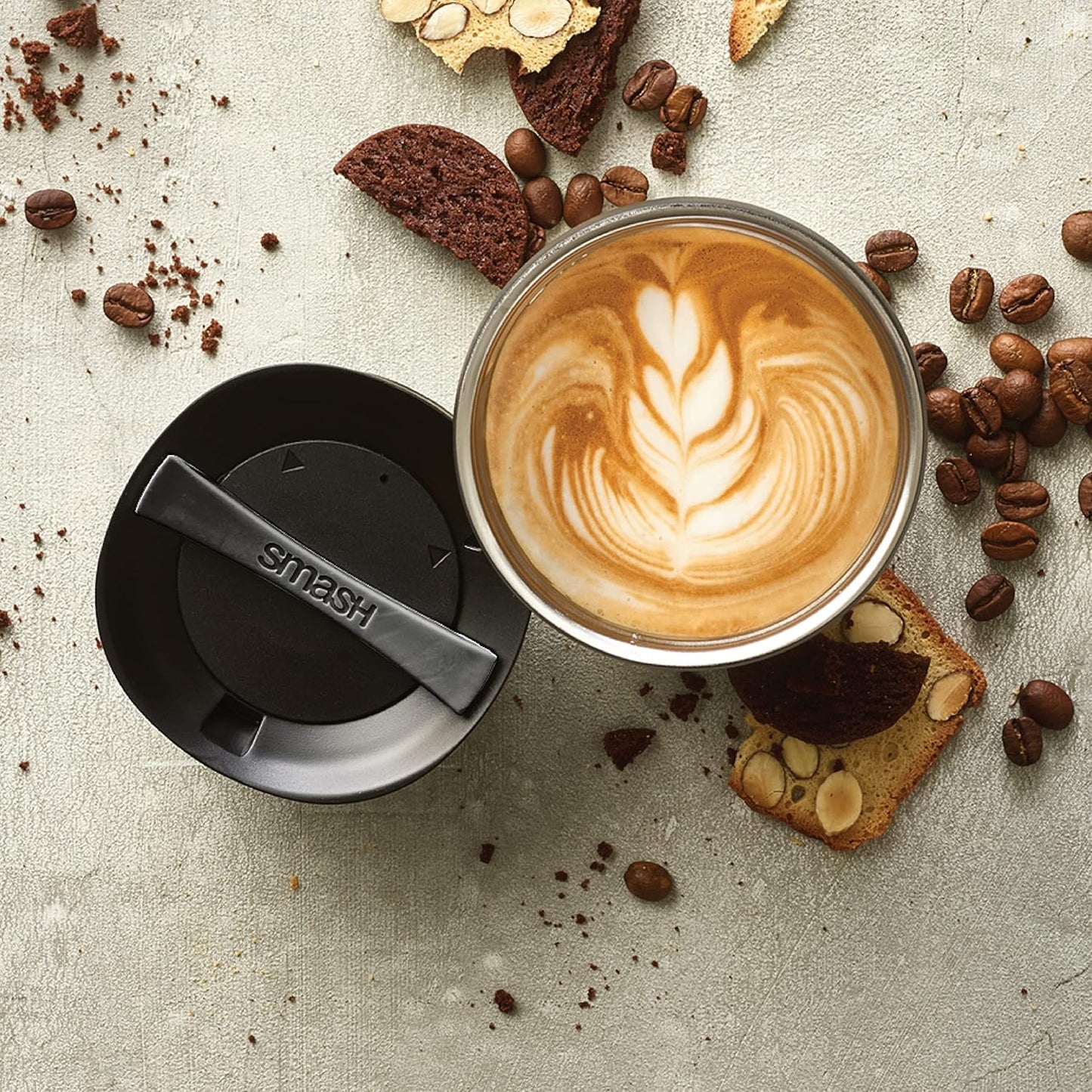 Stainless Steel Reusable Twist and Lock Coffee Travel Mug/Flask 475ml/ 16oz