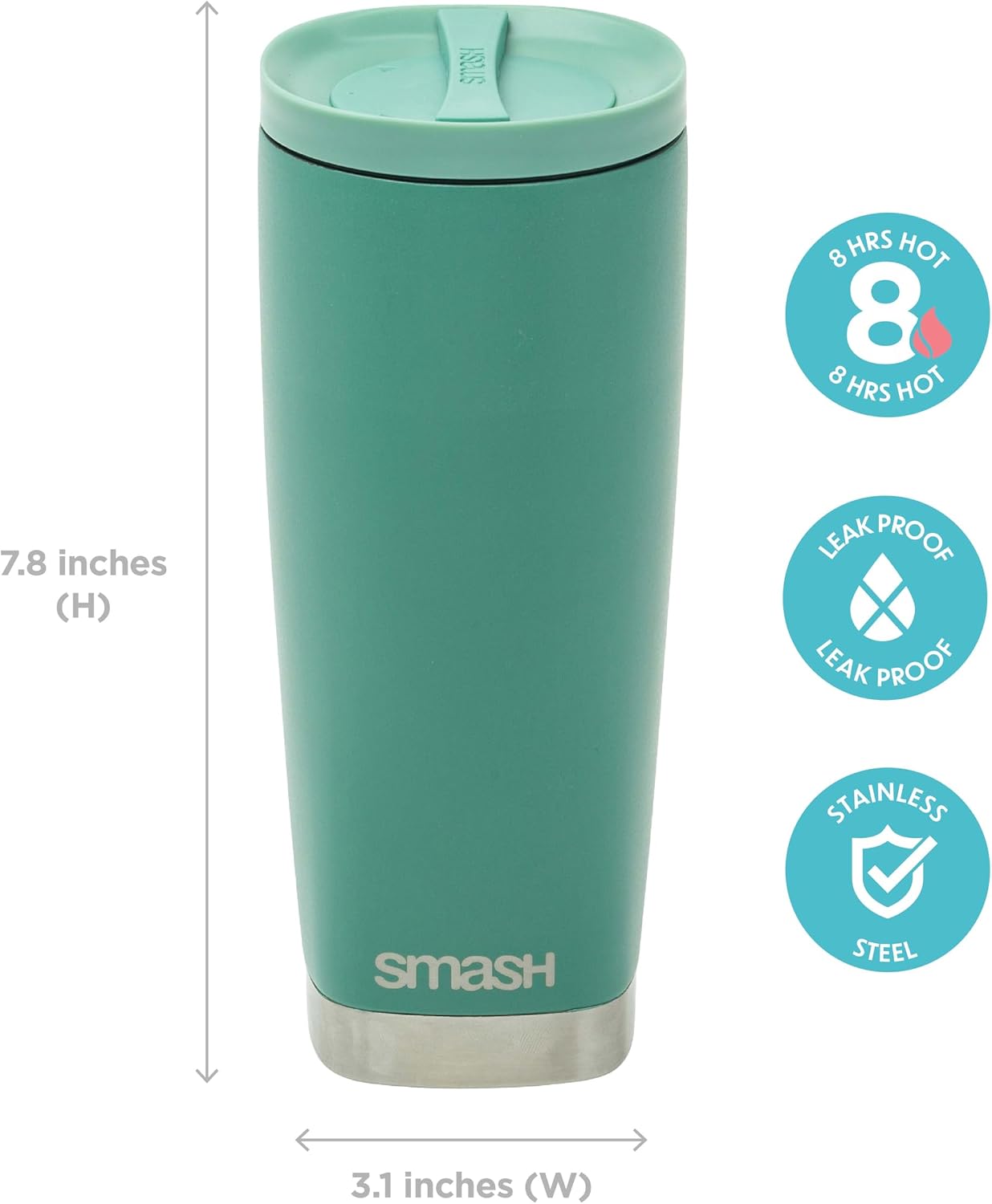 Stainless Steel Reusable Twist and Lock Coffee Travel Mug/Flask 475ml/ 16oz