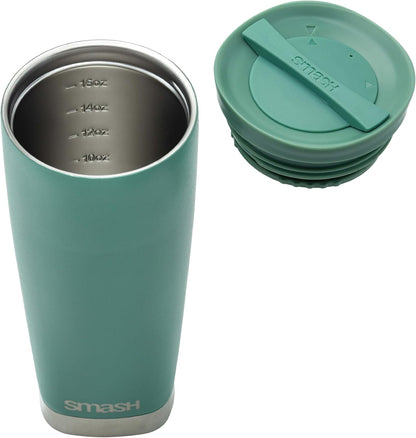 Stainless Steel Reusable Twist and Lock Coffee Travel Mug/Flask 475ml/ 16oz