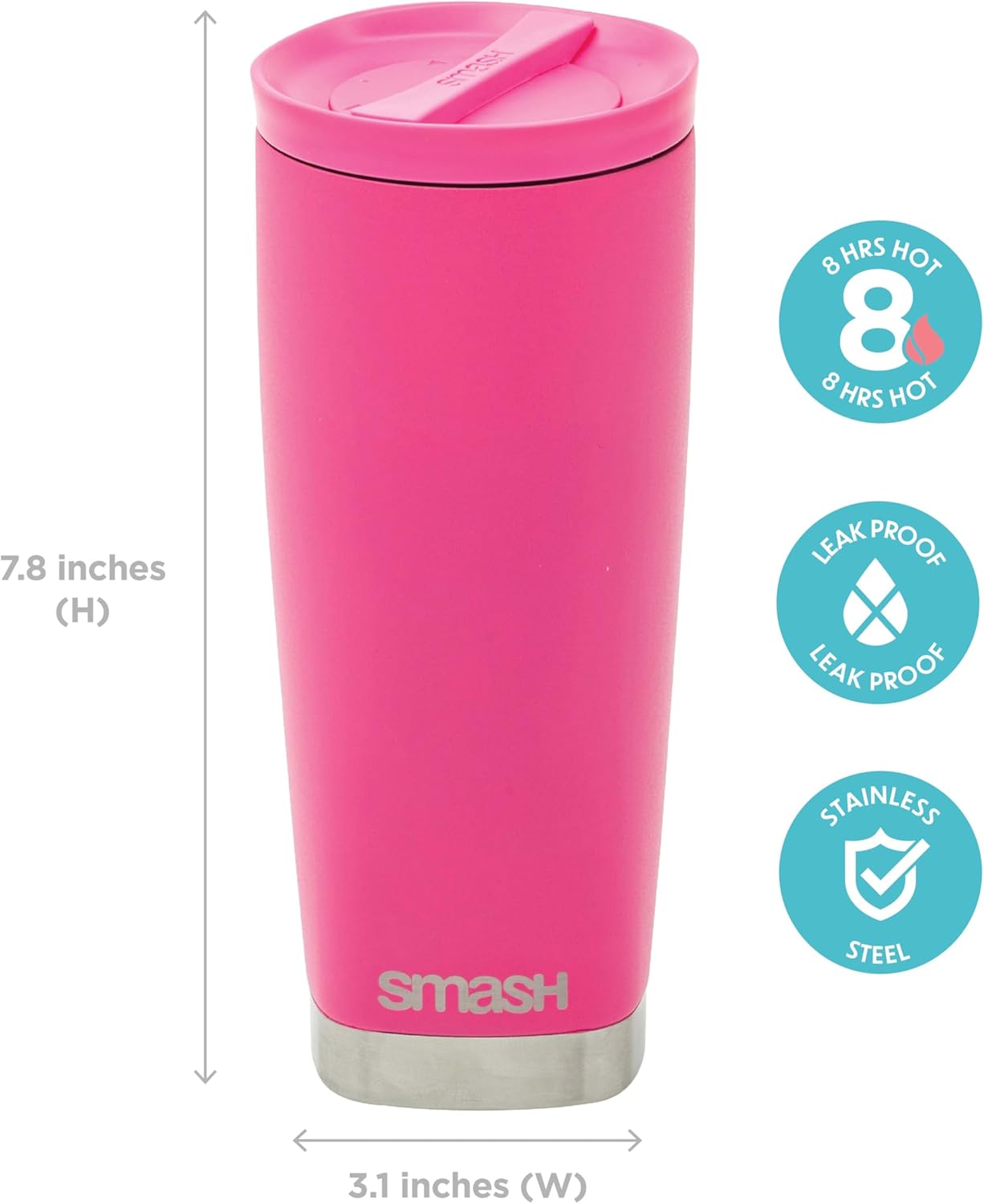 Stainless Steel Reusable Twist and Lock Coffee Travel Mug/Flask 475ml/ 16oz