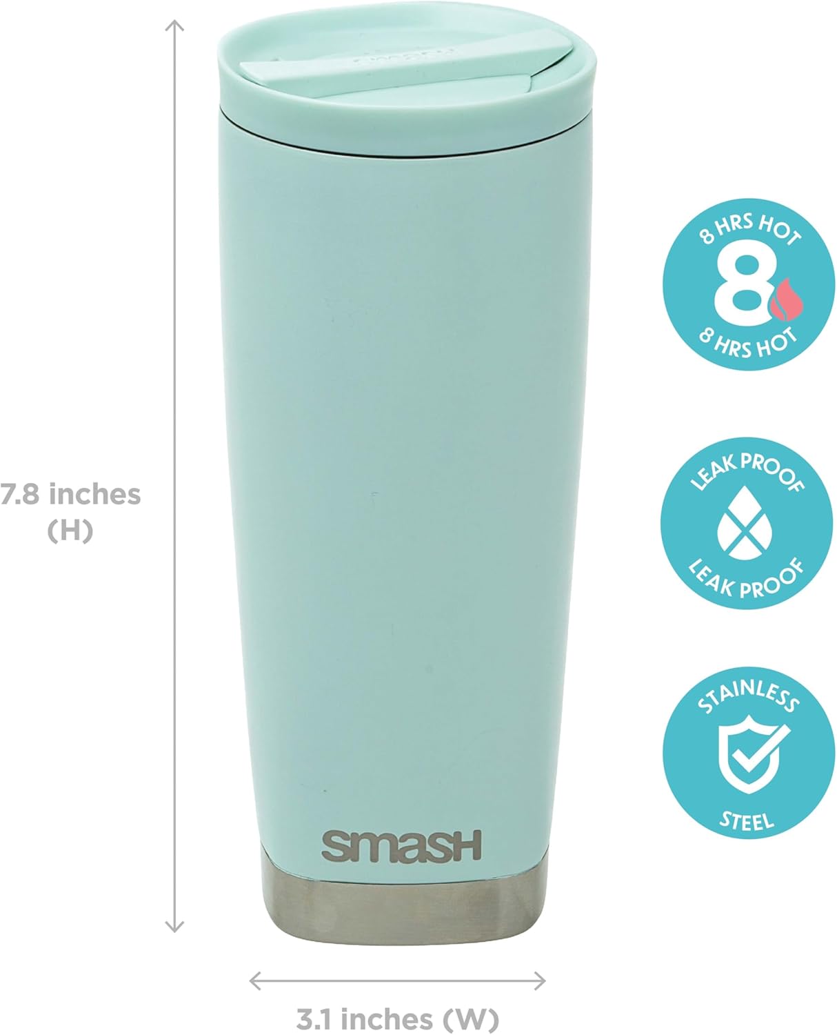 Stainless Steel Reusable Twist and Lock Coffee Travel Mug/Flask 475ml/ 16oz