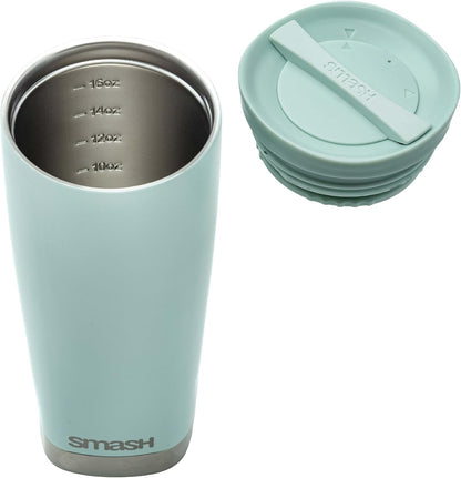 Stainless Steel Reusable Twist and Lock Coffee Travel Mug/Flask 475ml/ 16oz
