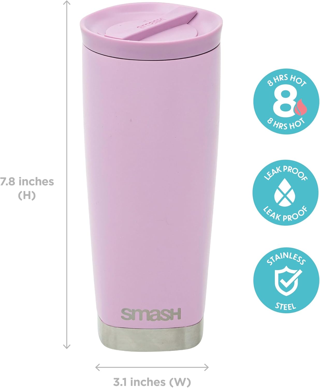 Stainless Steel Reusable Twist and Lock Coffee Travel Mug/Flask 475ml/ 16oz