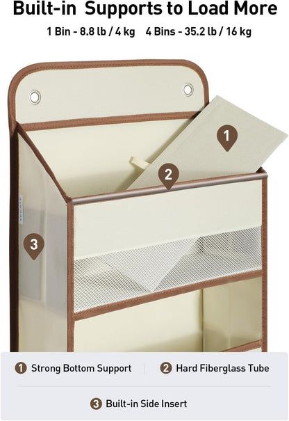 Over The Door Organizer for Bathroom & Bedroom - Multi-Purpose Storage Solution for Toys, Diapers, and More - Space-Saving Wall-Mounted Hanging Organizer