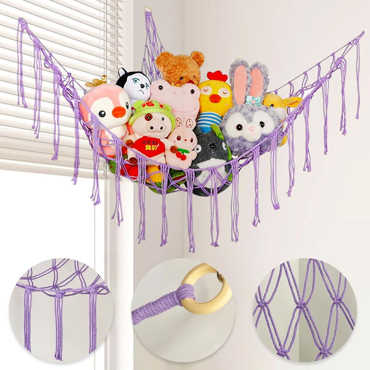 Stuffed Animal Hammock,Stuffed Animal Storage Net,Toy Pet Plushie Net