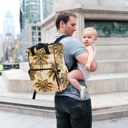 Diaper Bag Backpack, Multifunction Travel Bag for Moms Dads, Baby Changing Bag with Insulted Pockets, Stroller Straps and Side Bottle Pockets Tree Shadow Pattern