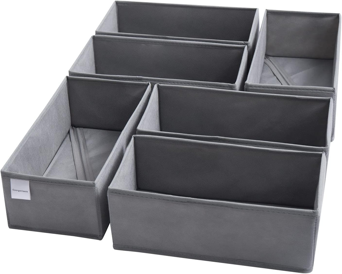 6 Packs Dresser Drawer Organizers for Clothing,Woven-Fabric Baby Clothes Organizer and storage in Bedroom-Closet & Drawer Organization-1 Large Cell