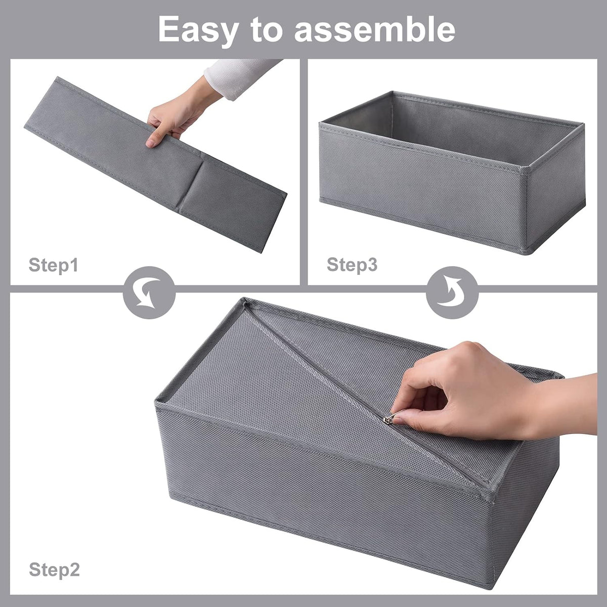 6 Packs Dresser Drawer Organizers for Clothing,Woven-Fabric Baby Clothes Organizer and storage in Bedroom-Closet & Drawer Organization-1 Large Cell