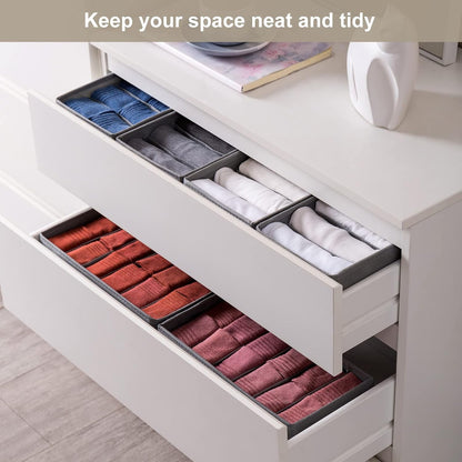 6 Packs Dresser Drawer Organizers for Clothing,Woven-Fabric Baby Clothes Organizer and storage in Bedroom-Closet & Drawer Organization-1 Large Cell