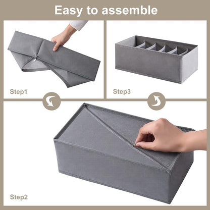 6 Packs Dresser Drawer Organizers for Clothing,Woven-Fabric Baby Clothes Organizer and storage in Bedroom-Closet & Drawer Organization-1 Large Cell
