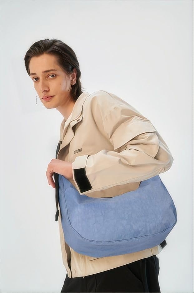 Medium Nylon Crossbody Crescent Bag: Slouchy Style Shoulder Casual with Adjustable Strap