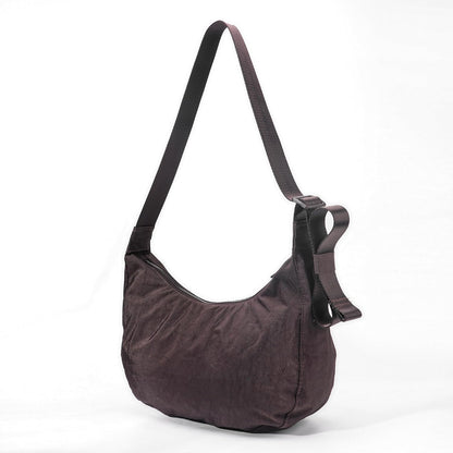 Medium Nylon Crossbody Crescent Bag: Slouchy Style Shoulder Casual with Adjustable Strap
