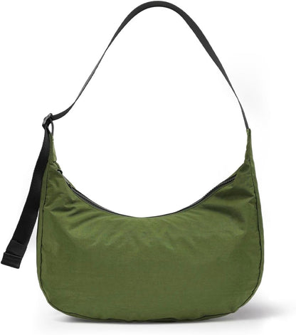 Medium Nylon Crossbody Crescent Bag: Slouchy Style Shoulder Casual with Adjustable Strap