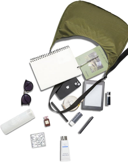 Medium Nylon Crossbody Crescent Bag: Slouchy Style Shoulder Casual with Adjustable Strap