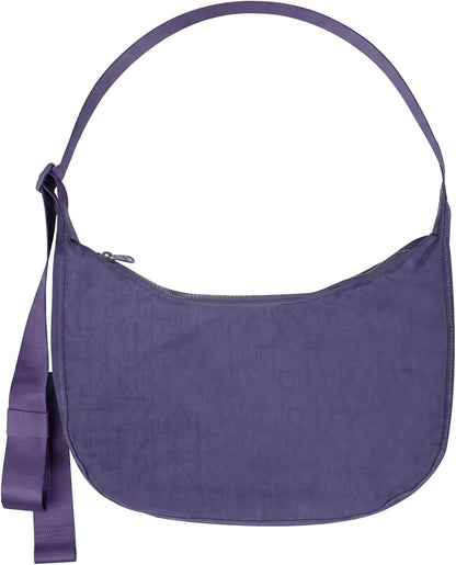 Medium Nylon Crossbody Crescent Bag: Slouchy Style Shoulder Casual with Adjustable Strap