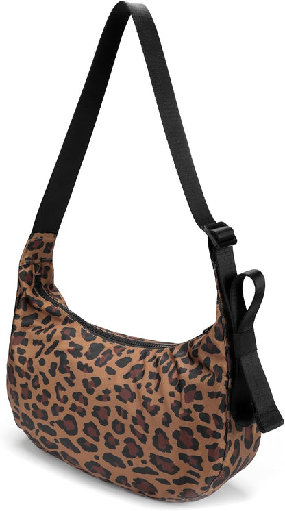 Medium Nylon Crossbody Crescent Bag: Slouchy Style Shoulder Casual with Adjustable Strap
