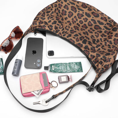 Medium Nylon Crossbody Crescent Bag: Slouchy Style Shoulder Casual with Adjustable Strap