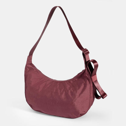 Medium Nylon Crossbody Crescent Bag: Slouchy Style Shoulder Casual with Adjustable Strap