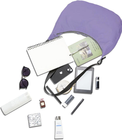 Medium Nylon Crossbody Crescent Bag: Slouchy Style Shoulder Casual with Adjustable Strap