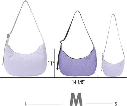 Medium Nylon Crossbody Crescent Bag: Slouchy Style Shoulder Casual with Adjustable Strap