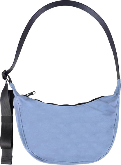 Medium Nylon Crossbody Crescent Bag: Slouchy Style Shoulder Casual with Adjustable Strap