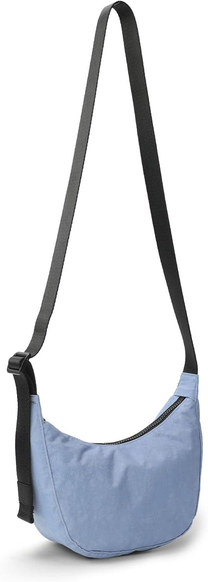 Medium Nylon Crossbody Crescent Bag: Slouchy Style Shoulder Casual with Adjustable Strap