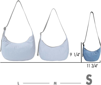 Medium Nylon Crossbody Crescent Bag: Slouchy Style Shoulder Casual with Adjustable Strap