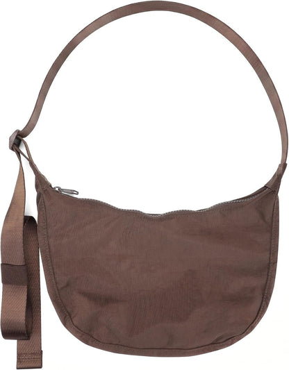 Medium Nylon Crossbody Crescent Bag: Slouchy Style Shoulder Casual with Adjustable Strap